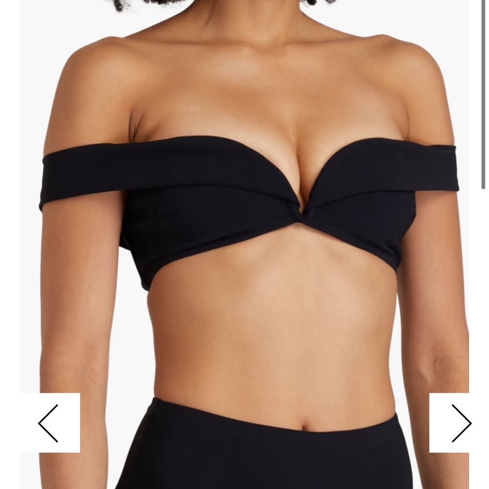 New Zimmermann Black Off-Shoulder Bikini Top - Size 1
